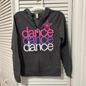 Girls size 10 Justice Dance Zip Hoodie Sweatshirt